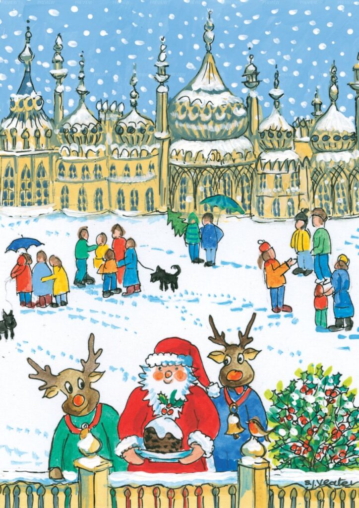 Royal Pavilion in the Snow, Digital Card Download