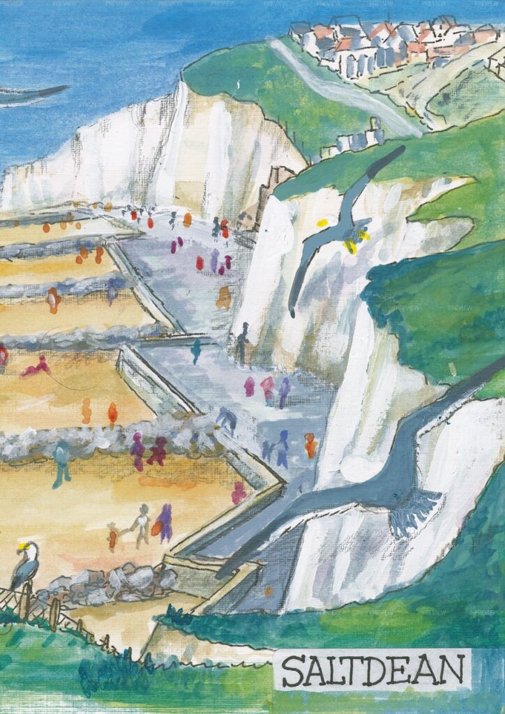 Saltdean Seafront and Cliffs, Digital Card Download