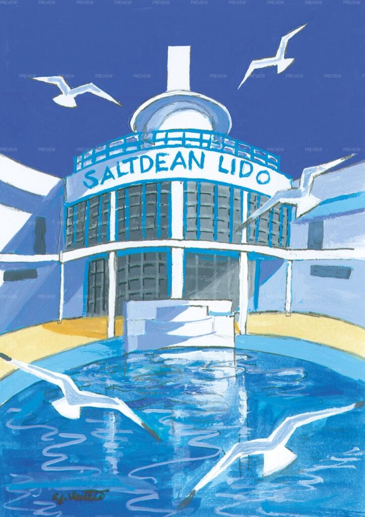 Saltdean Lido and Oval, Digital Card Download